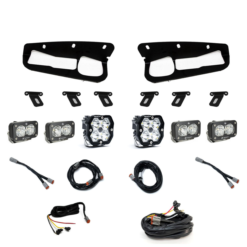 Squadron 2.0 Sport/Dual S2 Sport "Sportmen" Fog Pocket Light Kit - Ford 2021-26 Bronco; 2022-24 Bronco Raptor; Note: W/ Steel Bumper (Multi Pattern; Clear; Upfitter)