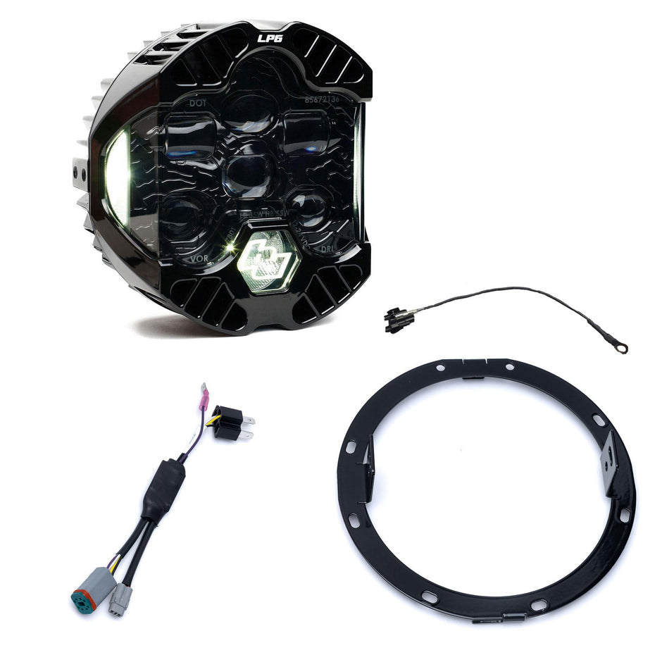 DOT LP6 LED Single Headlight Kit - 1996-2013 Harley Davidson Street Glide/Road King (White)