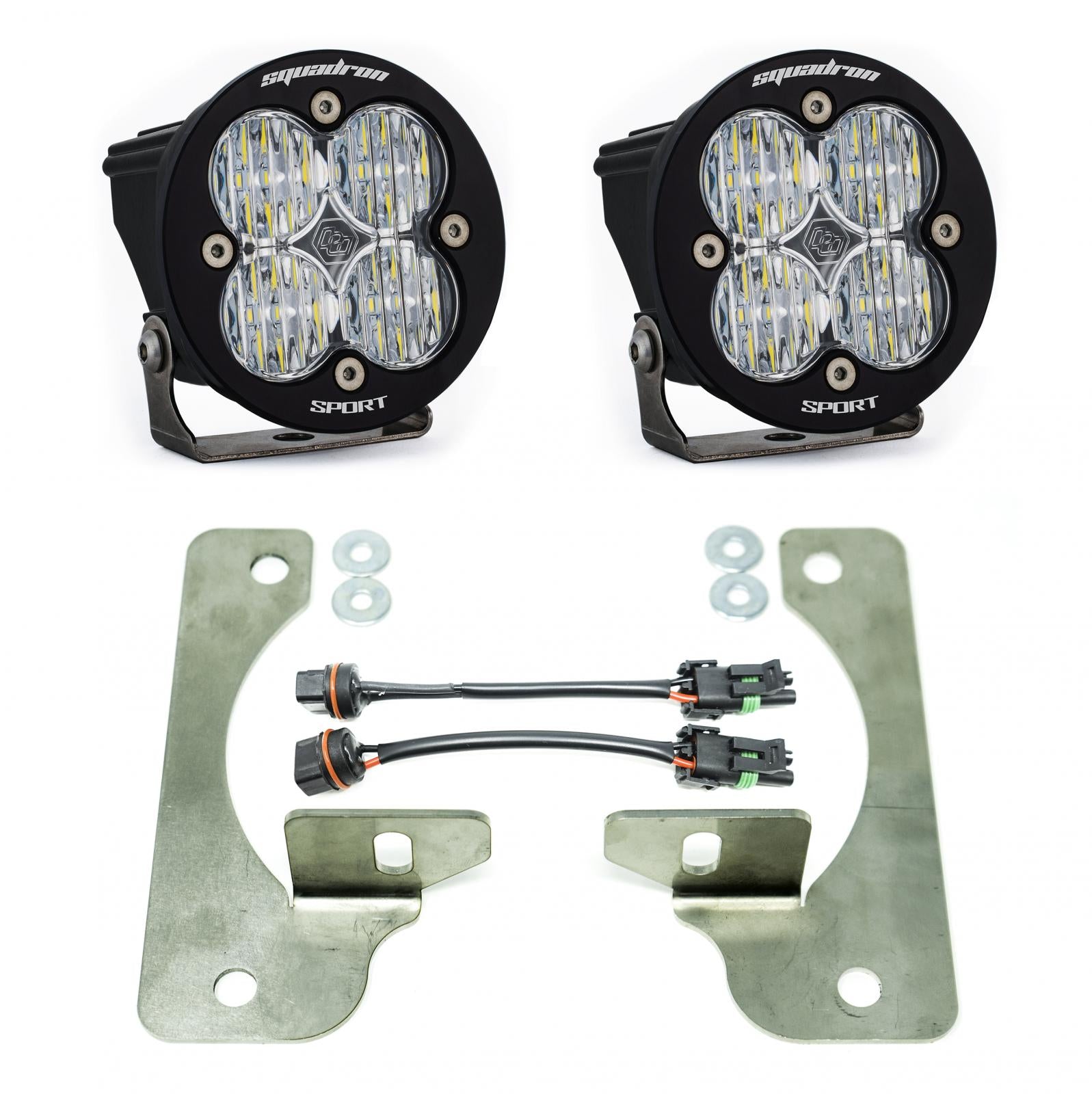 Squadron-R Sport Fog Pocket Kit - '20-26 Gladiator / '18-26 Wrangler JL; W/ OE Rubicon Bumper (Wide Cornering; Clear)