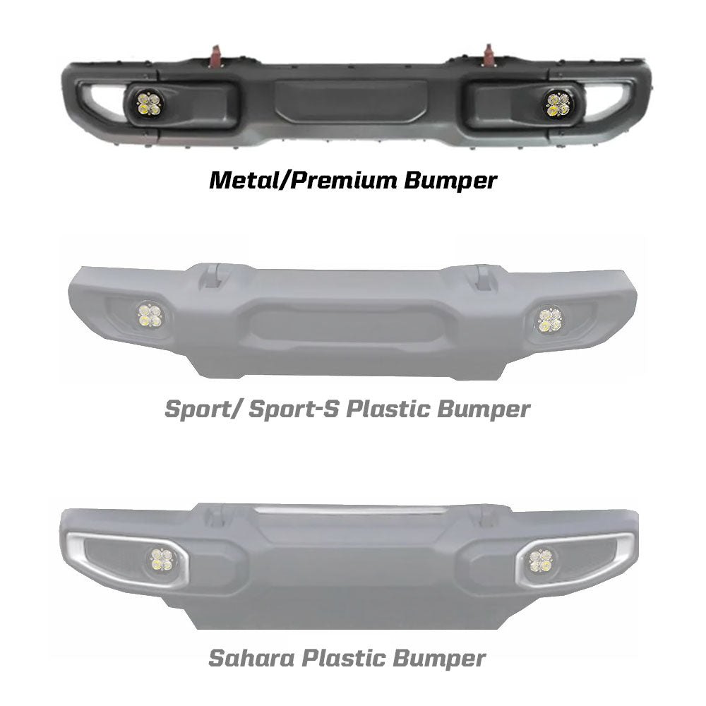 Squadron-R Pro Fog Pocket Kit - '20-26 Gladiator / '18-26 Wrangler JL; W/ OE Rubicon Bumper (Wide Cornering; Clear)