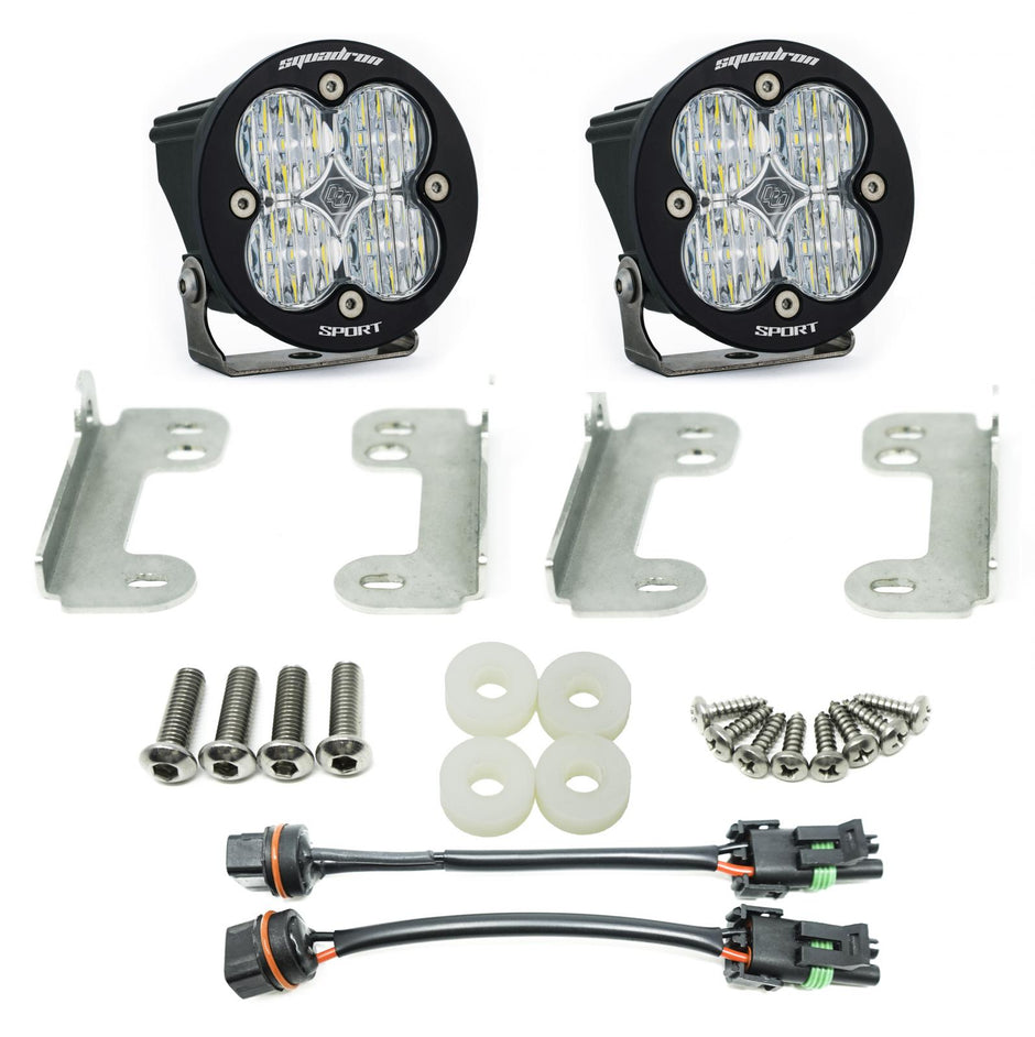 Squadron-R Sport Fog Pocket Kit - '20-26 Gladiator / '18-26 Wrangler JL; W/ OE Sahara Bumper (Wide Cornering; Clear)