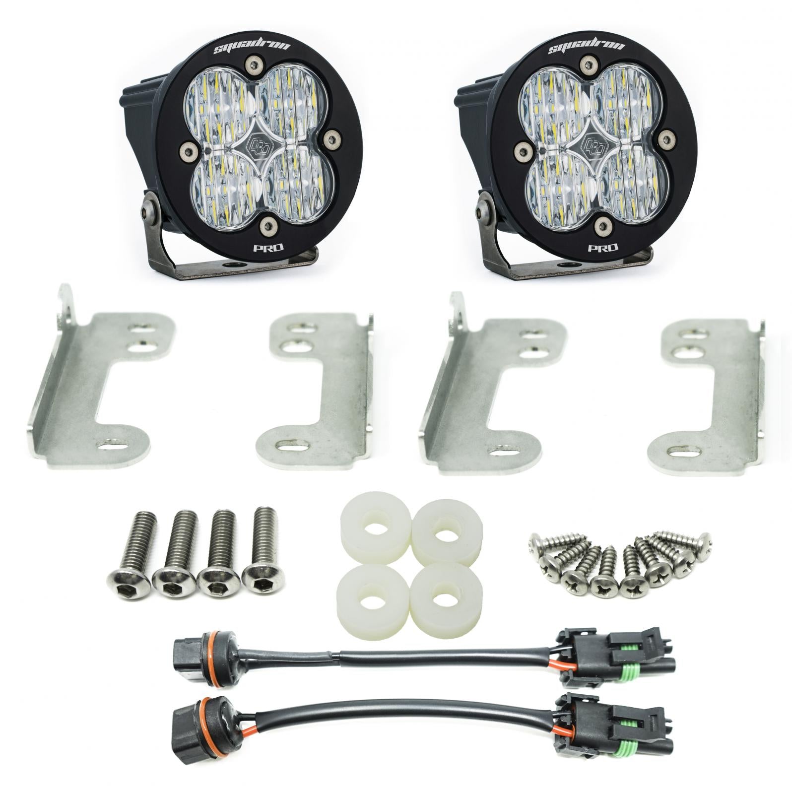 Squadron-R Pro Fog Pocket Kit - '20-26 Gladiator / '18-26 Wrangler JL; W/ OE Sahara Bumper (Wide Cornering; Clear)