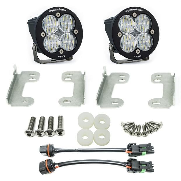 Squadron-R Pro Fog Pocket Kit - '20-26 Gladiator / '18-26 Wrangler JL; W/ OE Sahara Bumper (Wide Cornering; Clear)