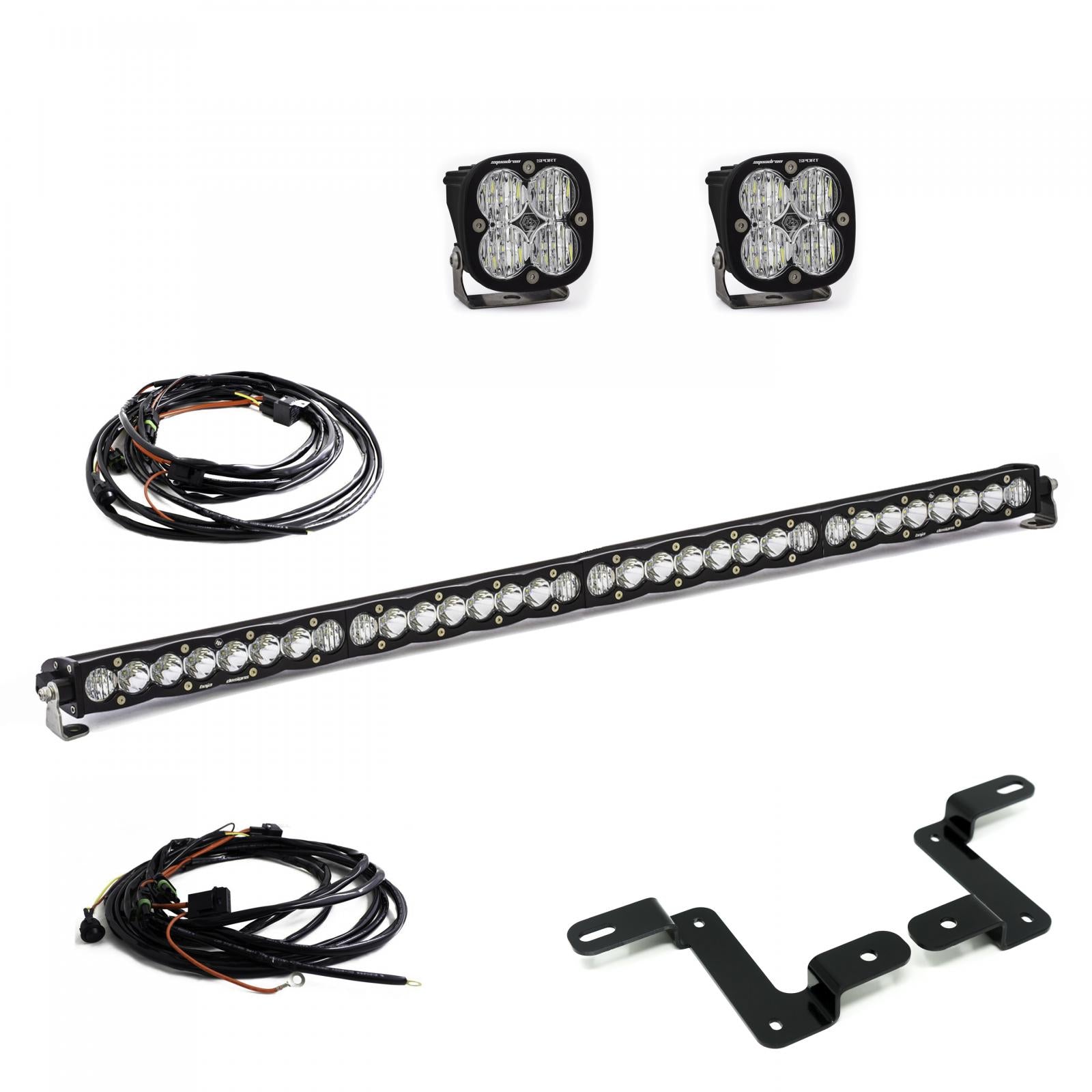 Squadron Sport /S8 40 Inch A-Pillar/Cowl Mount Kit - '20-26 Gladiator / '18-26 Wrangler JL (Multi-Pattern; Clear)