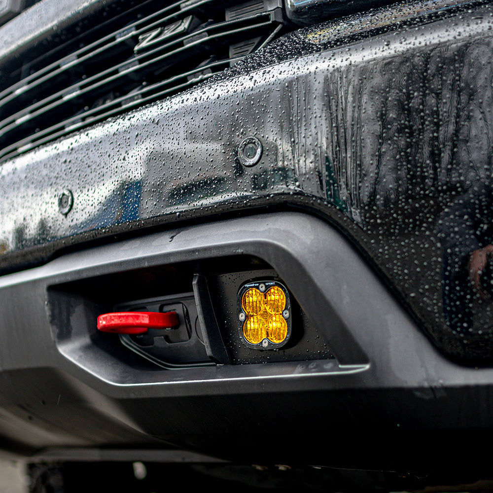 Squadron Sport Fog Pocket Kit - '19-22 Silverado 1500 / '20-22 2500HD/3500HD (Wide Cornering; Baja Amber)