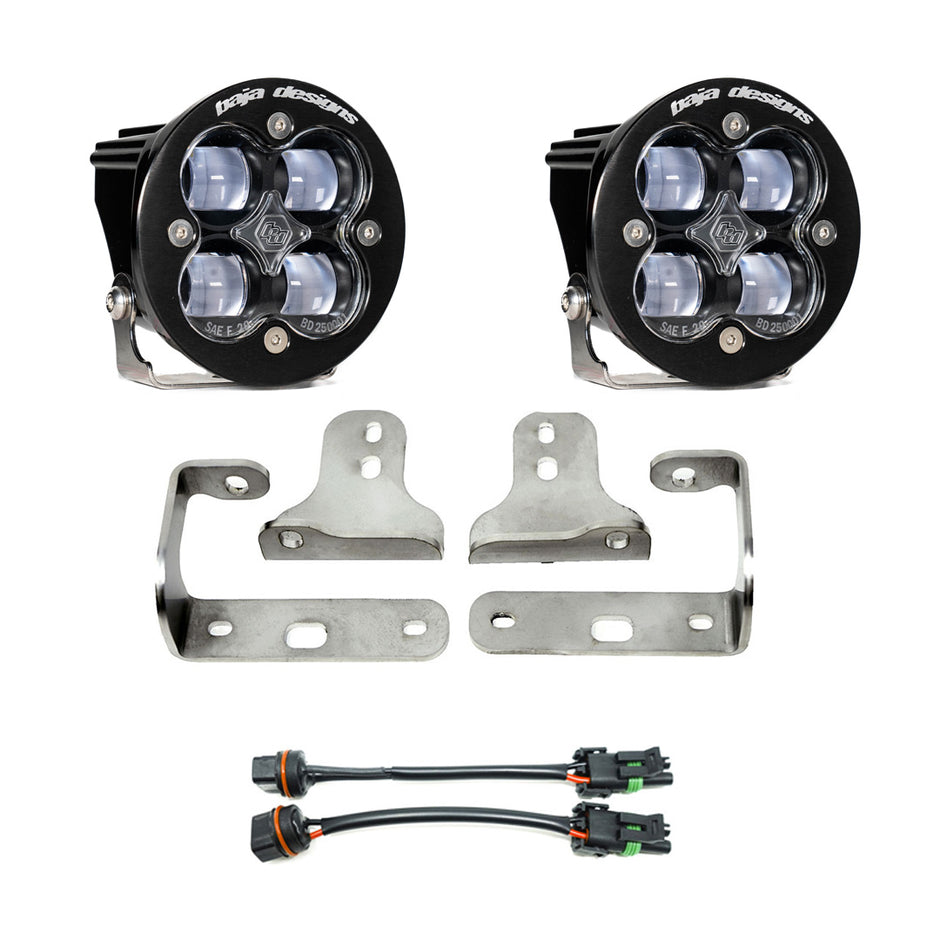 Squadron-R SAE Fog Pocket Kit - '20-26 Gladiator / '18-26 Wrangler JL; W/ OE Sport Bumper (SAE Fog; Clear)