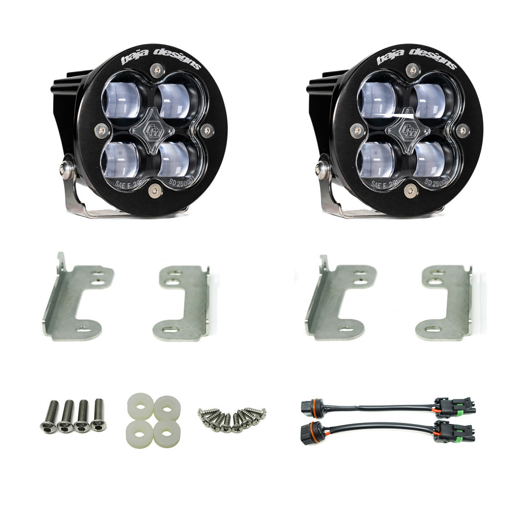 Squadron-R SAE Fog Pocket Kit - '20-26 Gladiator / '18-26 Wrangler JL; W/ OE Sahara Bumper (SAE Fog; Clear)