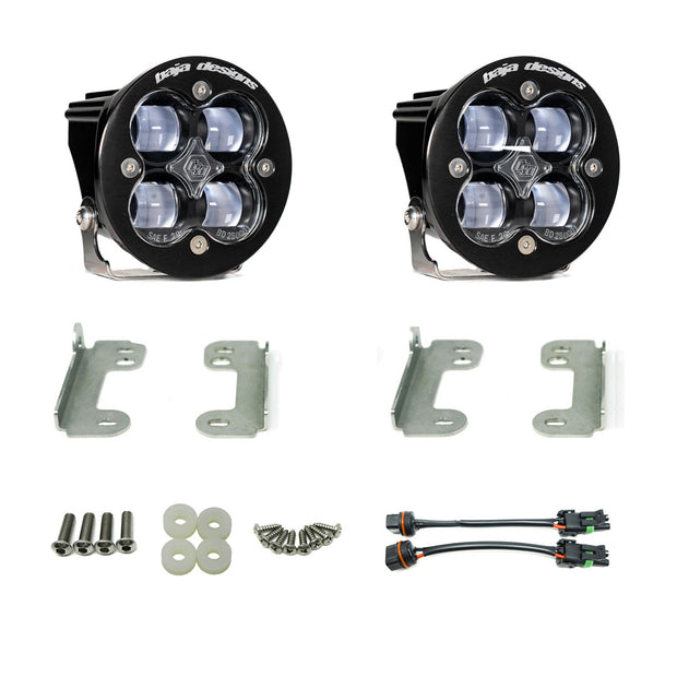 Squadron-R SAE Fog Pocket Kit - '20-26 Gladiator / '18-26 Wrangler JL; W/ OE Sahara Bumper (SAE Fog; Clear)