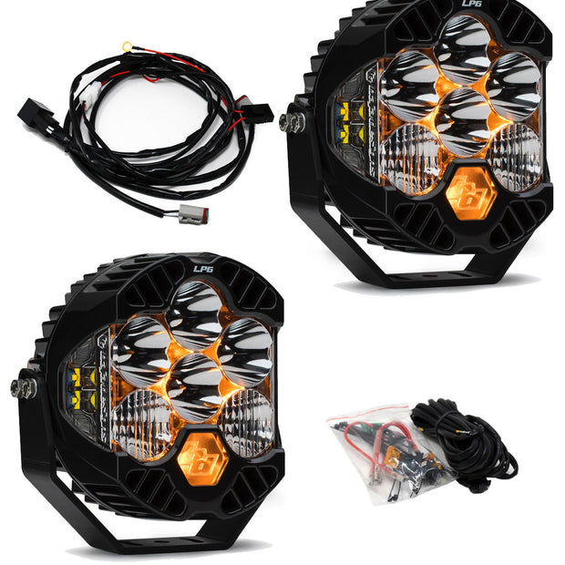 LP6 Pro Bumper Kit - '20-26 Gladiator / '18-26 Wrangler JL; W/ OE Steel Bumper (Driving/Combo; Clear; Toggle Wiring)