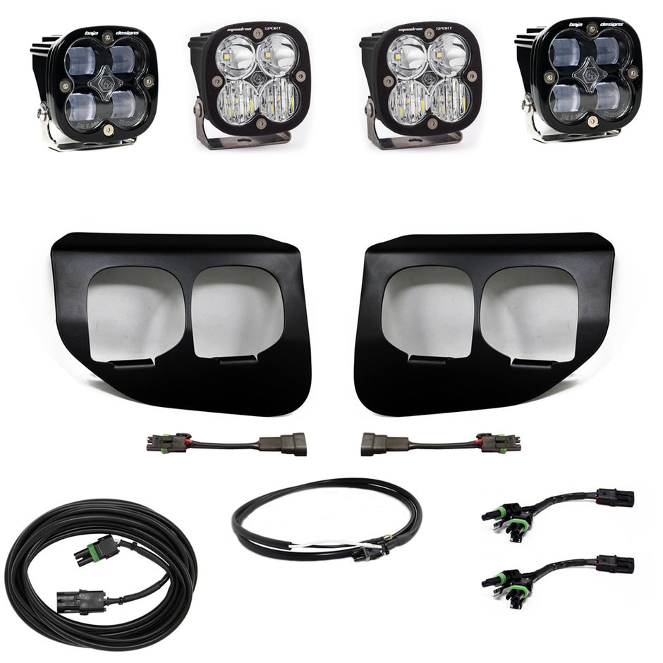 Squadron SAE/Sport Fog Pocket Kit - '20-22 F-250/350 Super Duty (SAE Fog; Clear; Upfitter Switch)