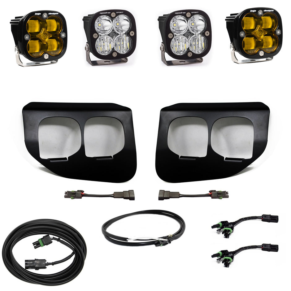 Squadron SAE/Sport Fog Pocket Kit - '20-22 F-250/350 Super Duty (SAE Fog; Baja Amber; Upfitter Switch)