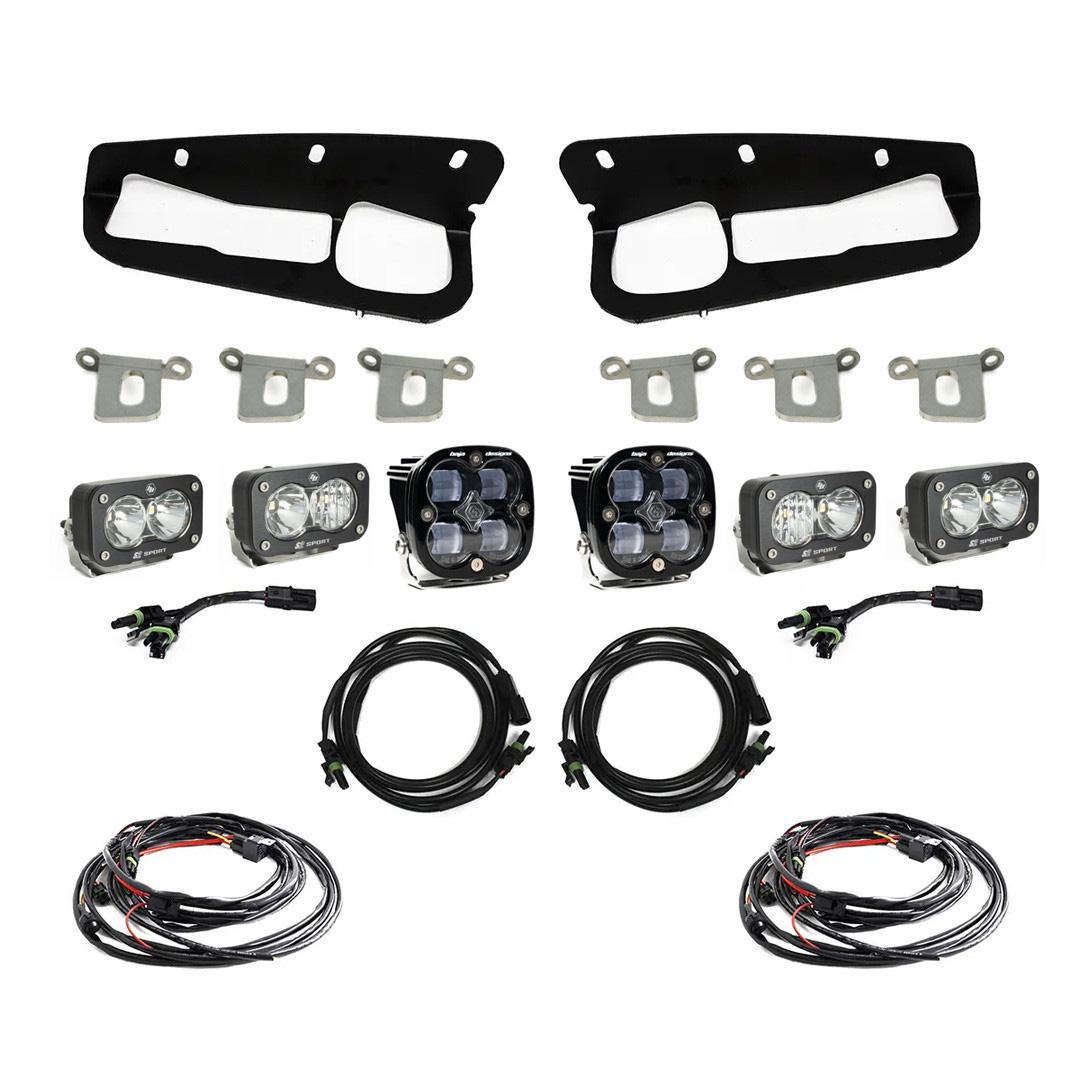 Squadron SAE/Dual S2 Sport Steel Bumper Fog Pocket Kit - '21-26 Bronco; '22-26 Bronco Raptor; Steel Bumper (SAE Fog; Clear; Toggle Wiring)