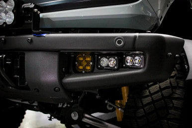 Squadron SAE/Dual S2 Sport Steel Bumper Fog Pocket Kit - '21-26 Bronco; '22-26 Bronco Raptor; Steel Bumper (SAE Fog; Clear; Toggle Wiring)