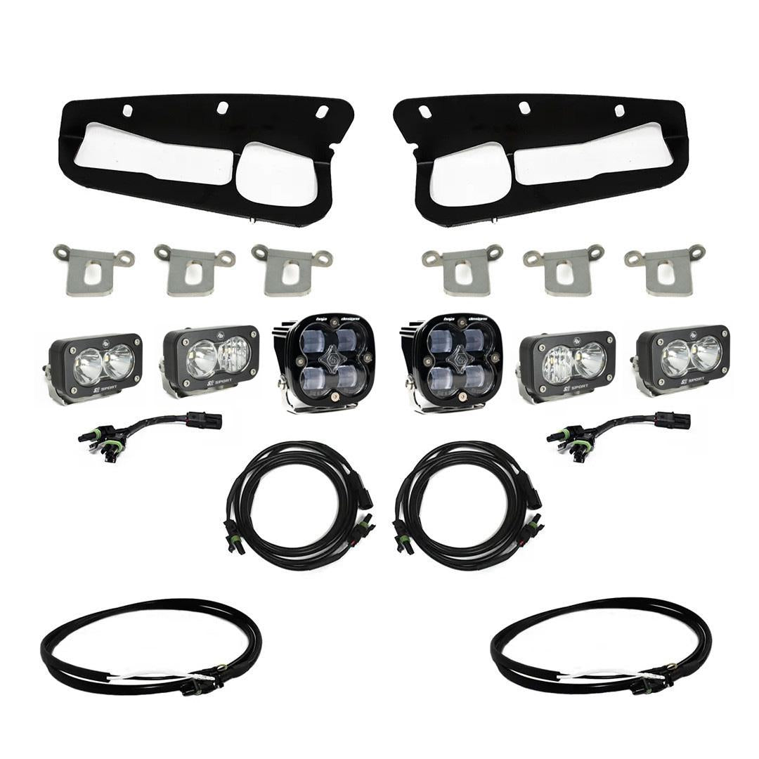 Squadron SAE/Dual S2 Sport Steel Bumper Fog Pocket Kit - '21-26 Bronco; '22-26 Bronco Raptor; Steel Bumper (SAE Fog; Clear; Upfitter Wiring)