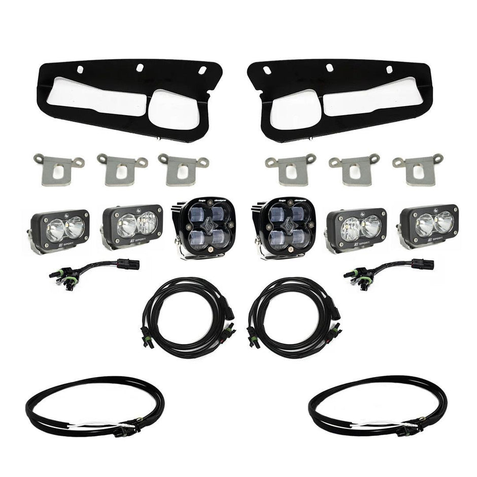 Squadron SAE/Dual S2 Sport Steel Bumper Fog Pocket Kit - '21-26 Bronco; '22-26 Bronco Raptor; Steel Bumper (SAE Fog; Clear; Upfitter Wiring)