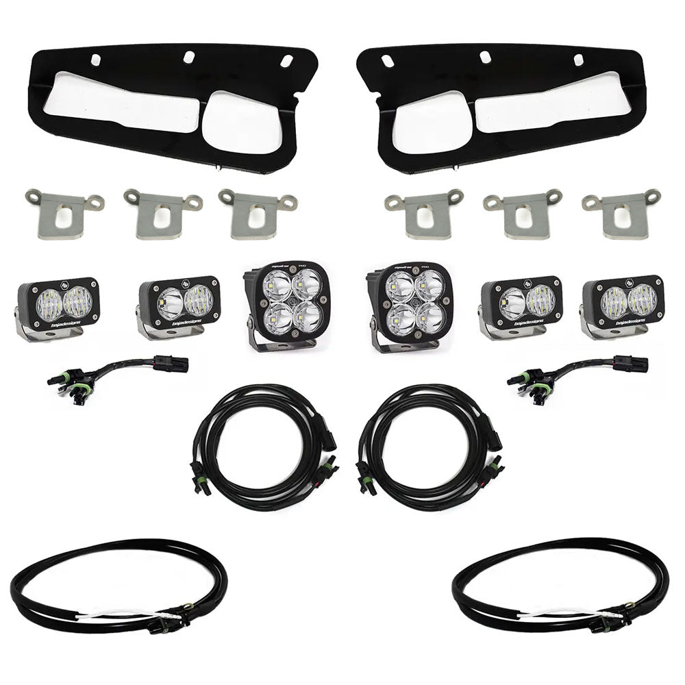 Squadron Pro/Dual S2 Sport Steel Bumper Fog Pocket Kit - '21-26 Bronco; '22-26 Bronco Raptor; Steel Bumper (Multi-Pattern; Clear; Upfitter Wiring)