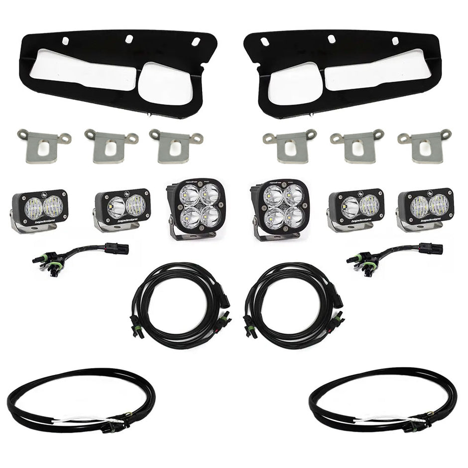 Squadron Pro/Dual S2 Sport Steel Bumper Fog Pocket Kit - '21-26 Bronco; '22-26 Bronco Raptor; Steel Bumper (Multi-Pattern; Clear; Upfitter Wiring)