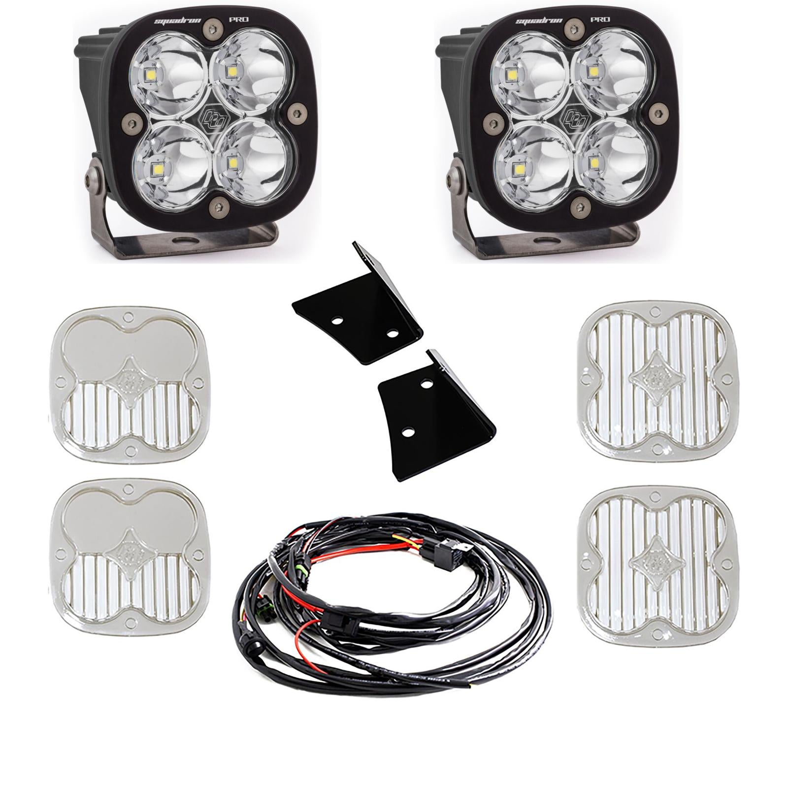 Squadron Pro A-Pillar Kit - '07-18 Wrangler JK (Spot; Clear)