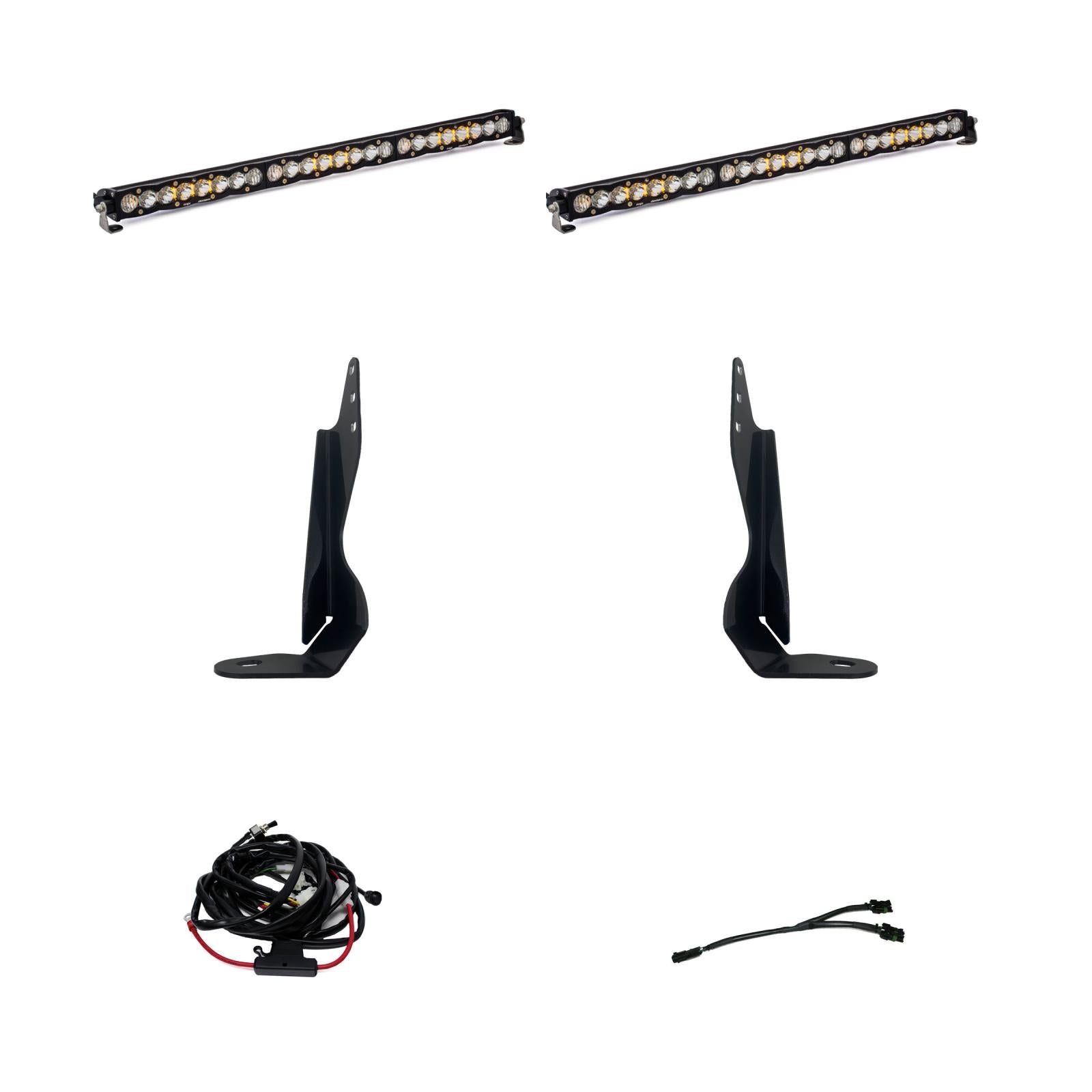 S8 Dual 30 Inch Grille Kit - '20-23 Sierra 2500HD/3500HD Exc. AT4 (Driving/Combo; Clear)