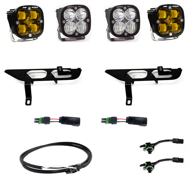 Squadron SAE/Pro Fog Pocket Kit - '21-23 F-150 W/ DRL (SAE Fog; Baja Amber; Upfitter Wiring)