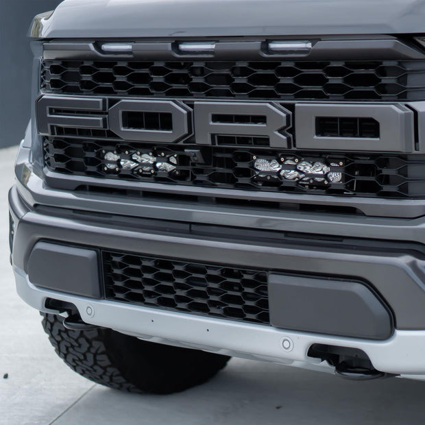 OnX6+ 10 Inch Dual Behind Grille Kit - '21-26 F-150 Raptor  '24-26 Raptor 37/R (Driving/Combo; Baja Amber)