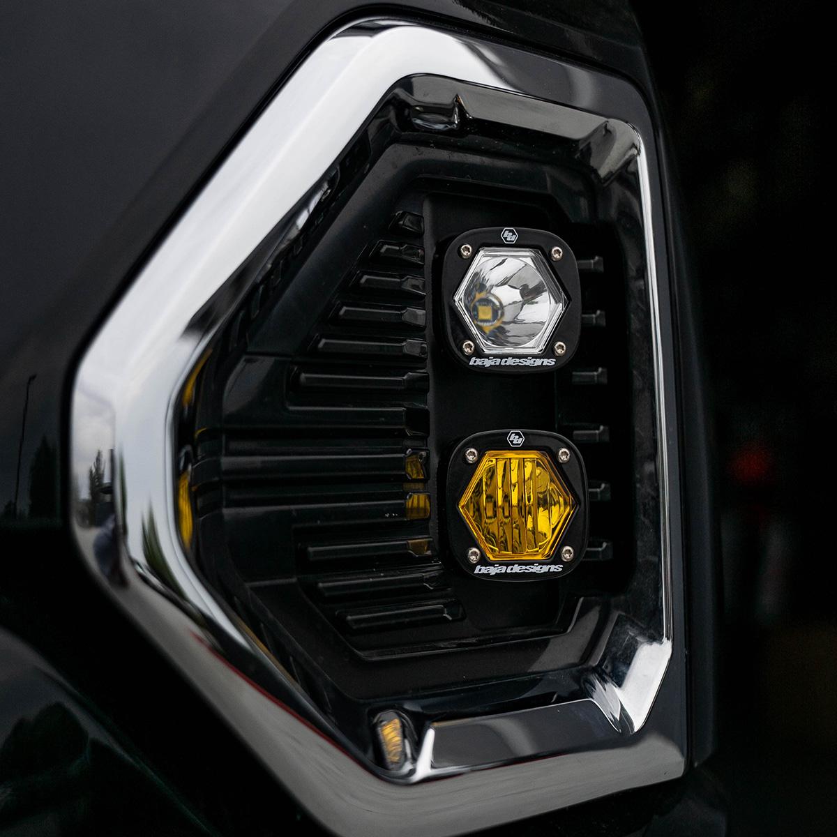 S1 Dual Fog Pocket Kit - '19-22 Sierra 1500 (Wide Cornering/Spot; Clear/Clear)