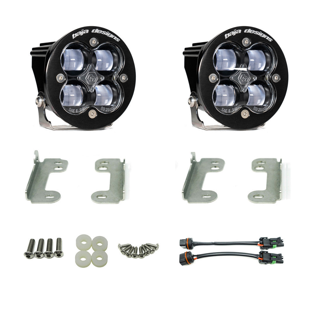 Jeep JK Squadron-R SAE Fog Pocket Light Kit - Jeep 2007-09 Wrangler JK; NOTE: W/ Standard OE Bumper (Clear)