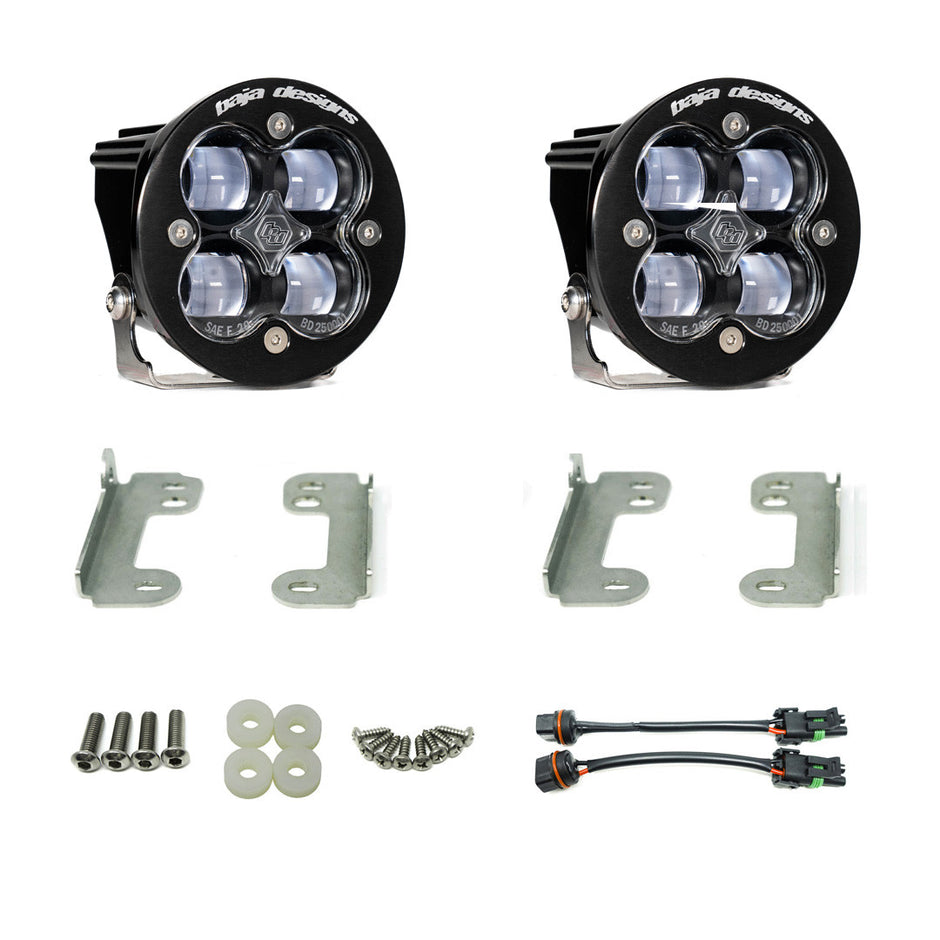 Jeep JK Squadron-R SAE Fog Pocket Light Kit - Jeep 2007-09 Wrangler JK; NOTE: W/ Standard OE Bumper (Clear)