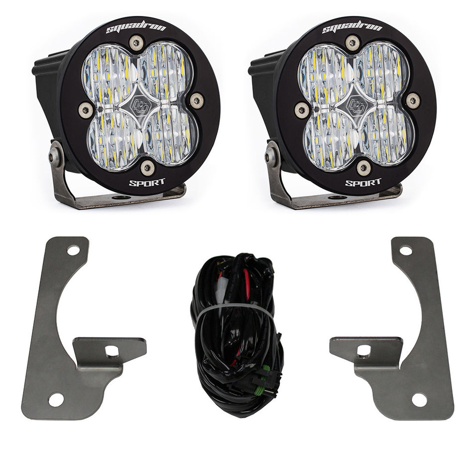 Jeep JK Squadron-R Sport Fog Pocket Light Kit - Jeep 2007-09 Wrangler JK; NOTE: W/ Premium OE Bumper (Clear)