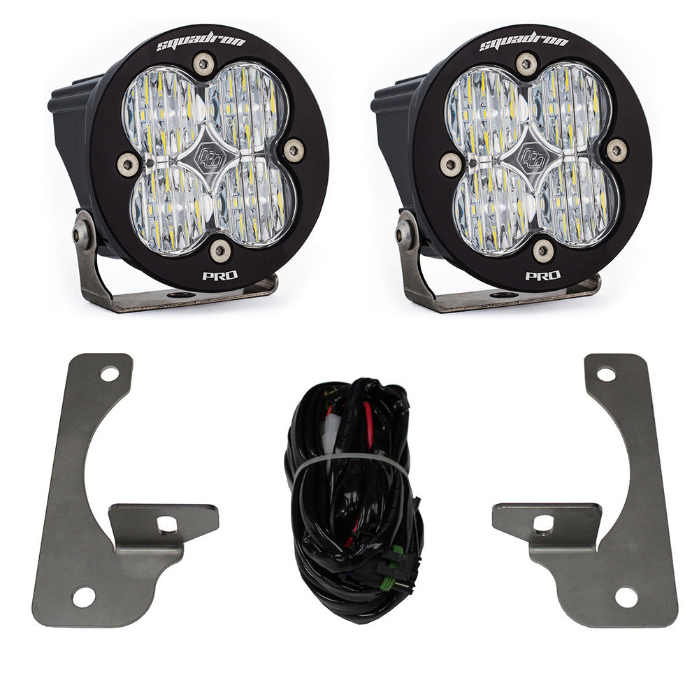 Jeep JK Squadron-R Pro Fog Pocket Light Kit - Jeep 2007-09 Wrangler JK; NOTE: W/ Premium OE Bumper (Clear)