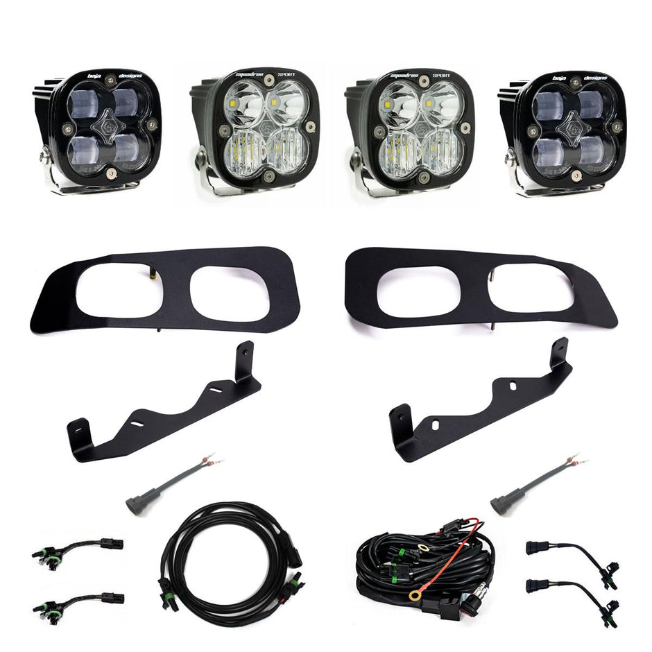 Squadron SAE/Sport Fog Pocket Kit - 2023-26 Ford F-250/350 Super Duty (SAE Fog; Clear; Toggle Wiring)