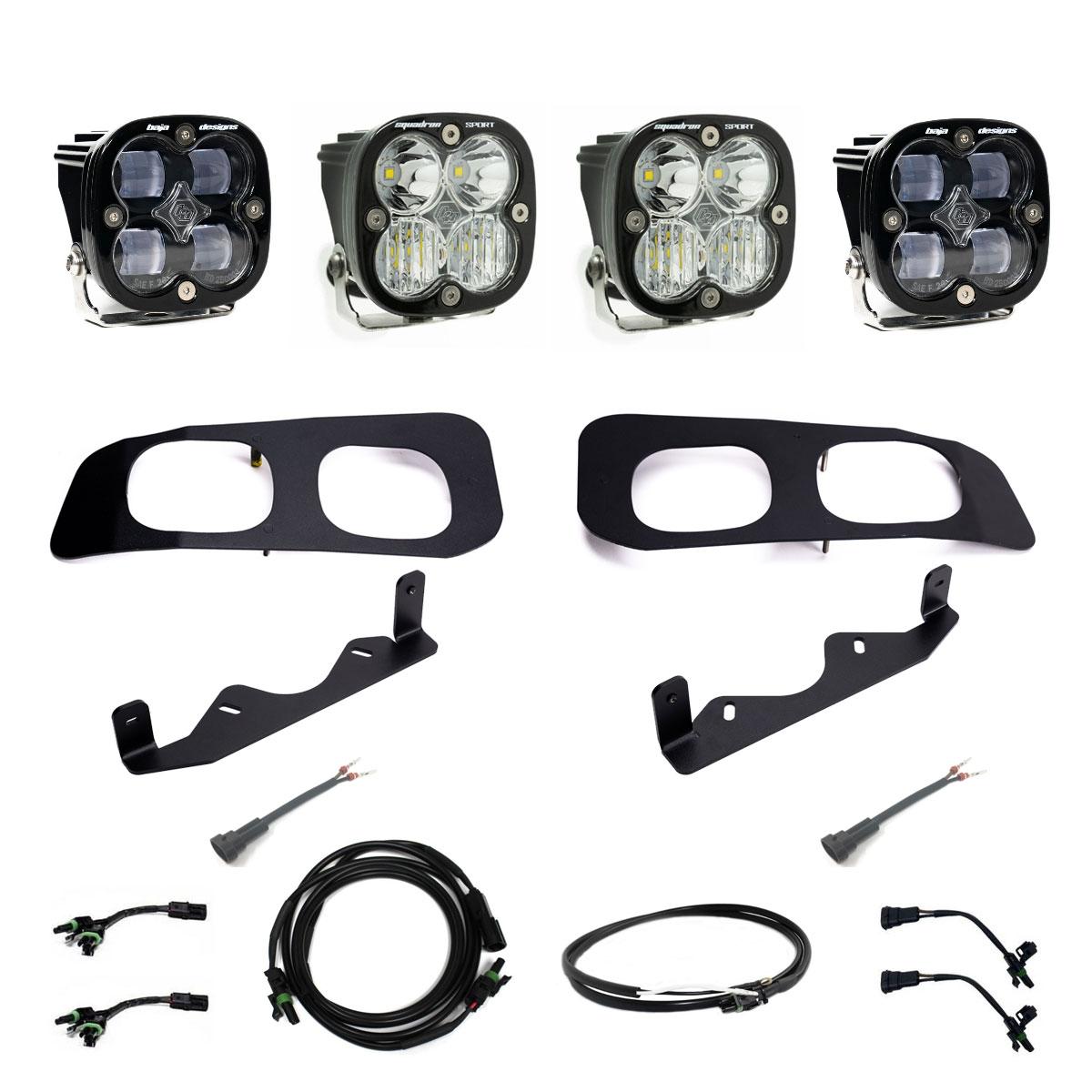Squadron SAE/Sport Fog Pocket Kit - 2023-26 Ford F-250/350 Super Duty (SAE Fog; Clear; Upfitter Wiring)