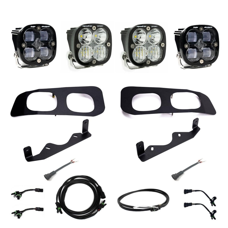 Squadron SAE/Sport Fog Pocket Kit - 2023-26 Ford F-250/350 Super Duty (SAE Fog; Clear; Upfitter Wiring)
