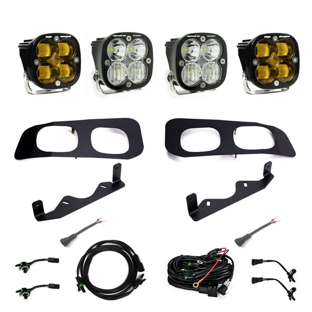 Squadron SAE/Sport Fog Pocket Kit - 2023-26 Ford F-250/350 Super Duty (SAE Fog; Baja Amber; Toggle Wiring)