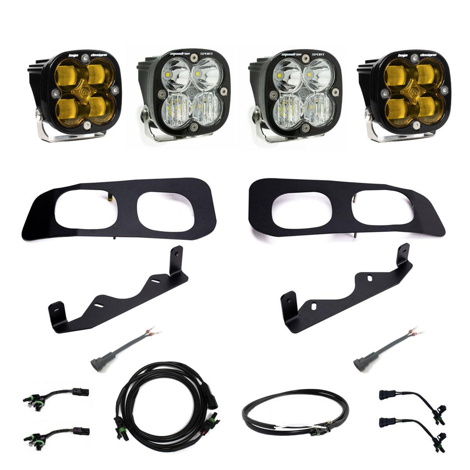 Squadron SAE/Sport Fog Pocket Kit - 2023-26 Ford F-250/350 Super Duty (SAE Fog; Baja Amber; Upfitter Wiring)