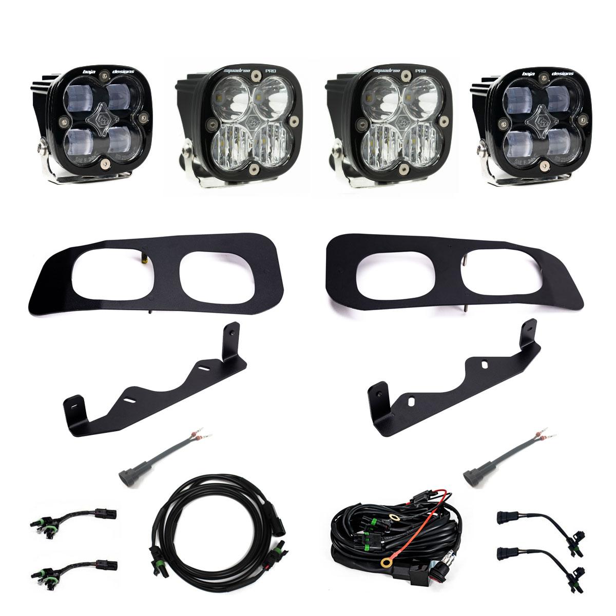 Squadron SAE/Pro Fog Pocket Kit - 2023-26 Ford F-250/350 Super Duty (SAE Fog; Clear; Toggle Wiring)