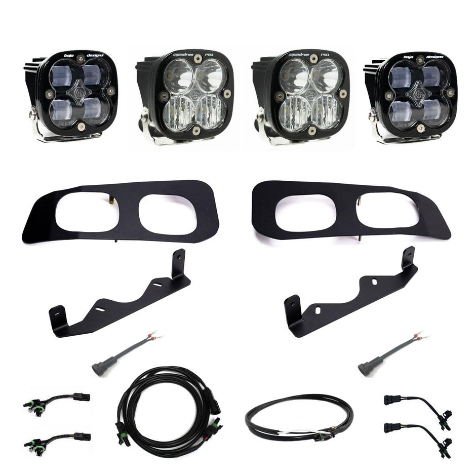 Squadron SAE/Pro Fog Pocket Kit - 2023-26 Ford F-250/350 Super Duty (SAE Fog; Clear; Upfitter Wiring)