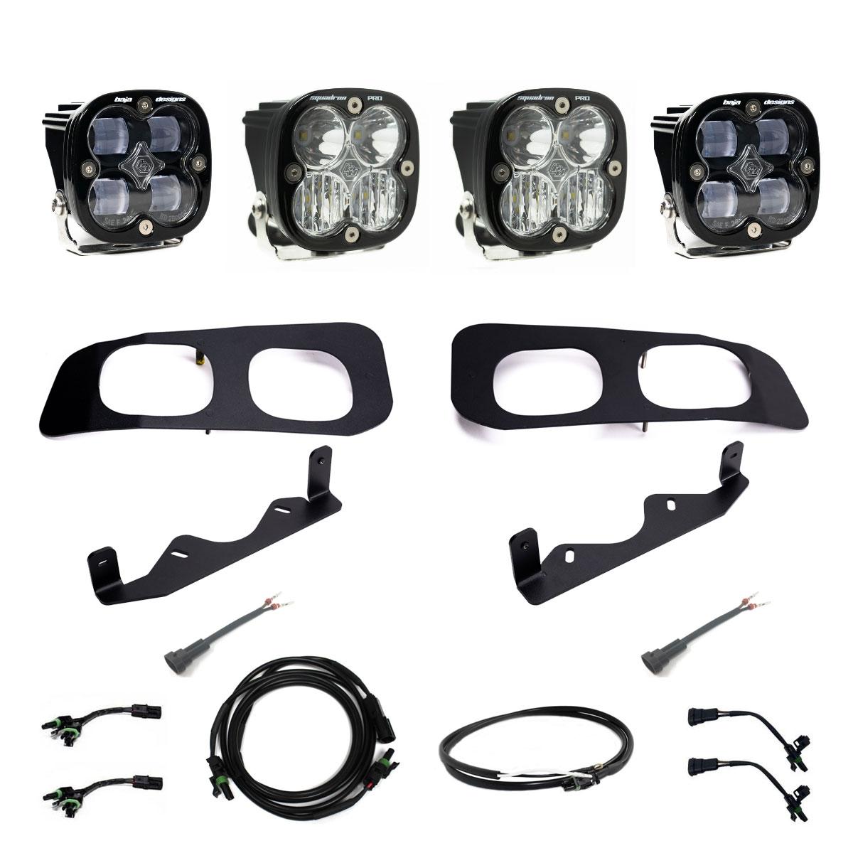 Squadron SAE/Pro Fog Pocket Kit - 2023-26 Ford F-250/350 Super Duty (SAE Fog; Clear; Upfitter Wiring)