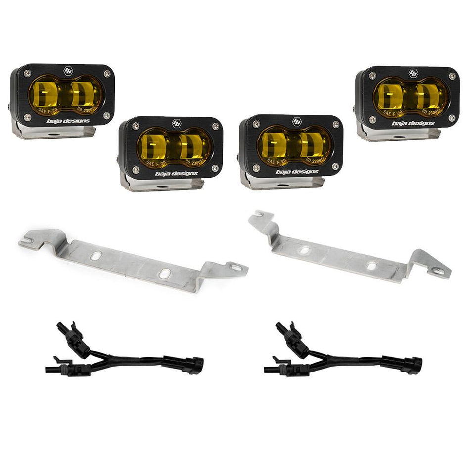 S2 SAE OEM Fog Light Replacement Kit - 2024-2026 Toyota Tacoma (SAE Spot; Baja Amber)