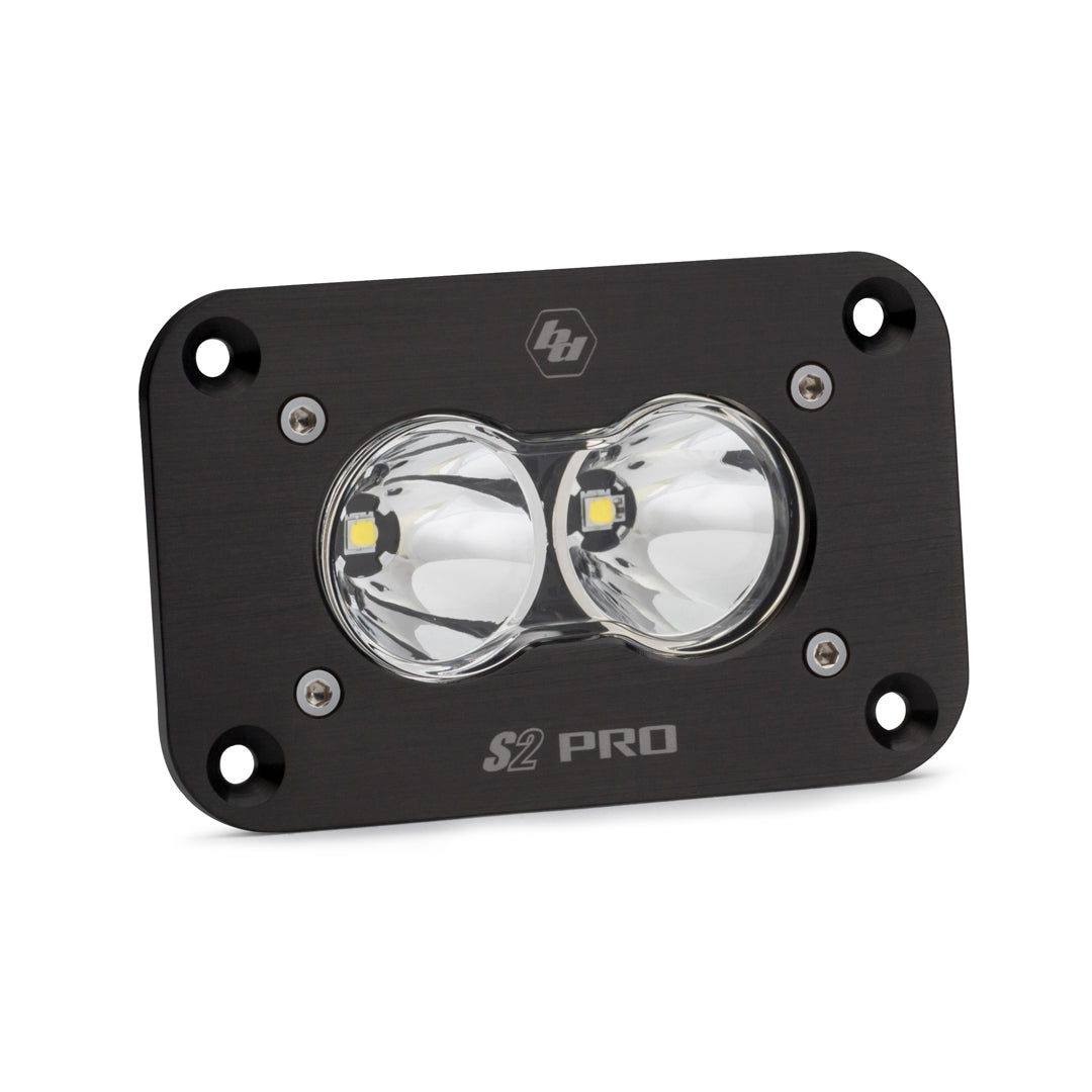 S2 Pro Black Flush Mount LED Light Pod (Spot; Clear)