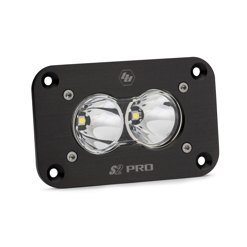 S2 Pro Black Flush Mount LED Light Pod (Spot; Clear)