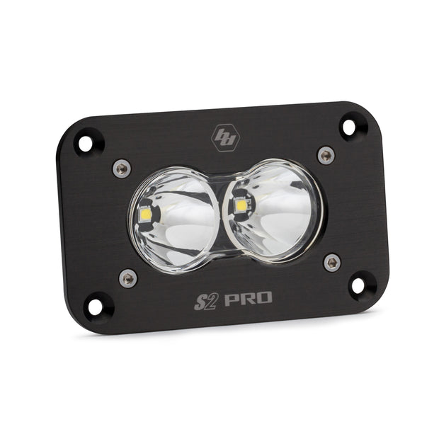 S2 Pro Black Flush Mount LED Light Pod (Spot; Clear)