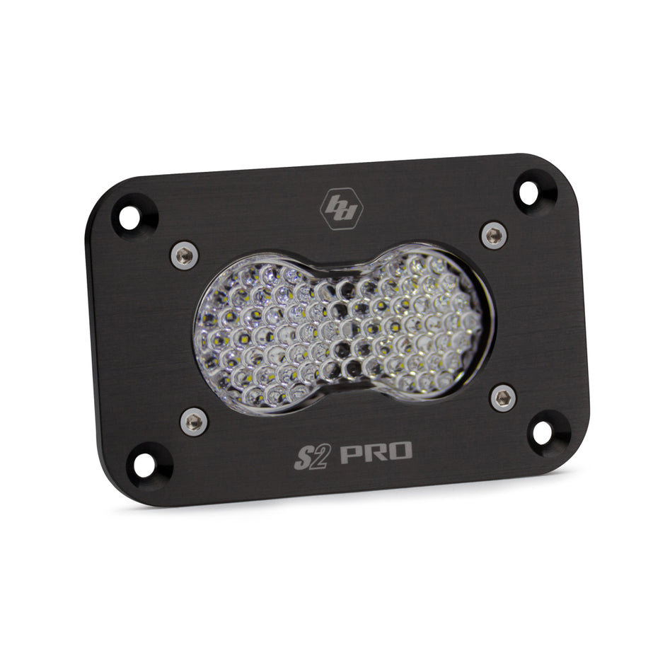 S2 Pro Black Flush Mount LED Light Pod (Work/Scene; Clear)