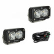 S2 Pro Black LED Light Pod Pair (Driving/Combo; Clear)