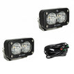 S2 Pro Black LED Light Pod Pair (Wide Cornering; Clear)
