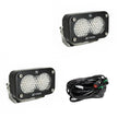 S2 Pro Black LED Light Pod Pair (Work/Scene; Clear)