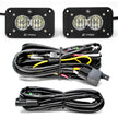 S2 Pro Black Flush Mount LED Light Pod Reverse Kit (Wide Cornering; Clear)