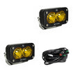 S2 Pro Black LED Light Pod Pair (Spot; Baja Amber)