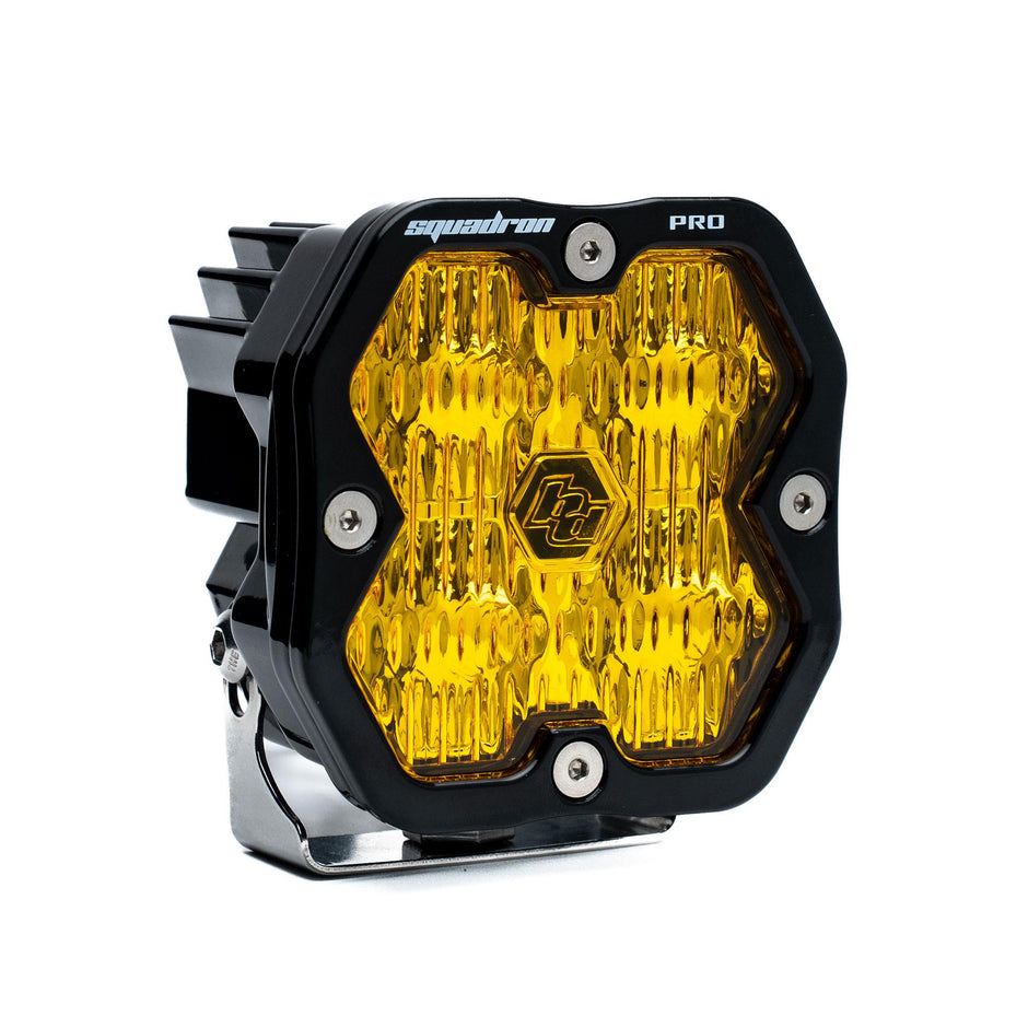 Squadron 2.0 Pro Black LED Auxiliary Light Pod (Wide Cornering; Baja Amber)