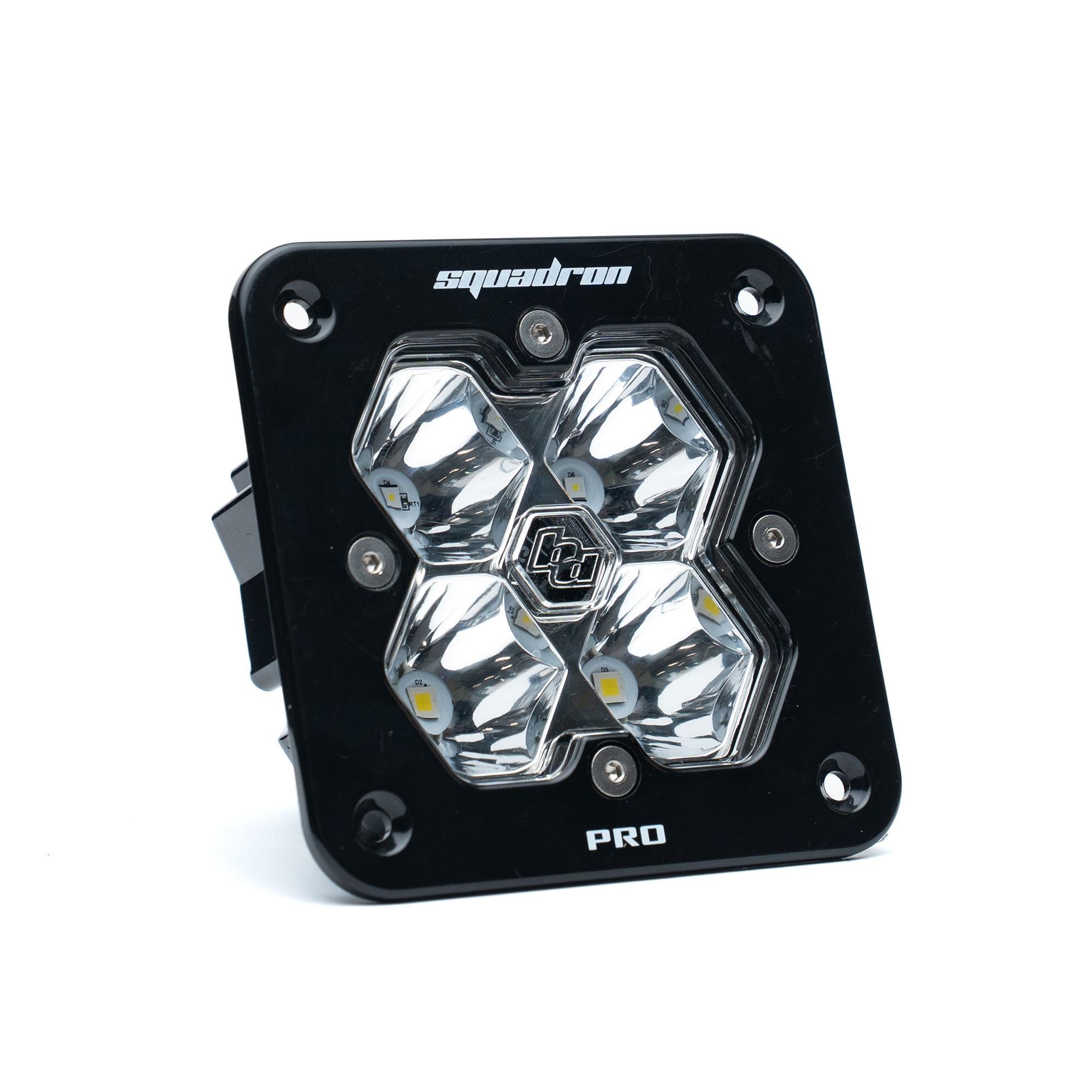Squadron 2.0 Pro Black Flush Mount LED Auxiliary Light Pod (Spot; Clear)